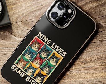Neun Leben Katze iPhone Hülle, Paprika Siam Rasse Handyhülle