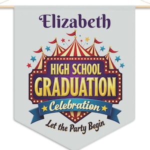 Personalized High School Graduation Pennant Banner: Celebration Decor