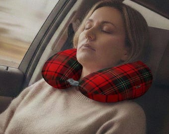 Holiday Tartan Travel Neck Pillow