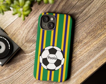 Funda personalizada para iPhone, Samsung, con los colores de la bandera brasileña.