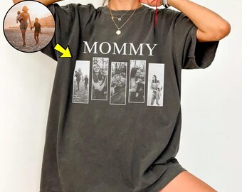 Vintage Photo Mom Comfort Colors® Shirt, Picture Collage Tee, Custom Family Memories Tee, Retro  MAMA Gift, Kids Names Cloting