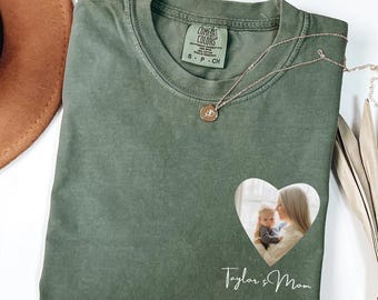 CUSTOM MAMA Photo Shirt, Personalized Gift for Mommy, Mom Birthday Gift Shirt, Custom Mom Tee Portrait From Photo, Mother's Day Gift