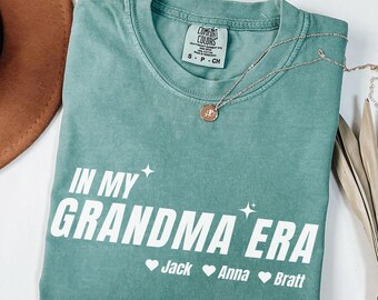 In My Grandma Era Shirt , Personalized Nana Comfort Colors® Tee, Custom Grandkids Names Gift