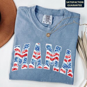 Custom 4th of July Watercolor MAMA Shirt, Patriotic Maternity Tee, Independence Day Shirt for Pregnancy Announcement, Kids Name Gift, USA