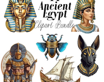 44 PNG dettagliati Fantasy Antico Egitto Clipart, mitologia dell'Antico Egitto png clip art bundle, dei e dee egiziane