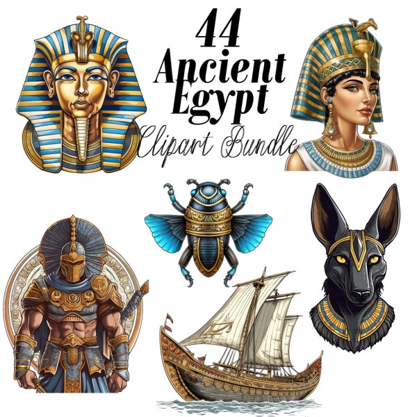 44 PNG détaillé Fantasy Ancient Egypt Clipart, Bundle de clip art png de la mythologie de l'Égypte ancienne, dieux et déesses égyptiens