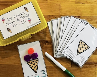 Ice Cream Counting Task Box: Math Activity for Autism (Digital Download)