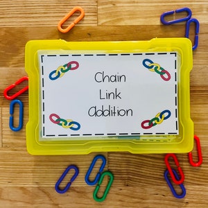 Chain Link Addition Task Box: Montessori Math Activity