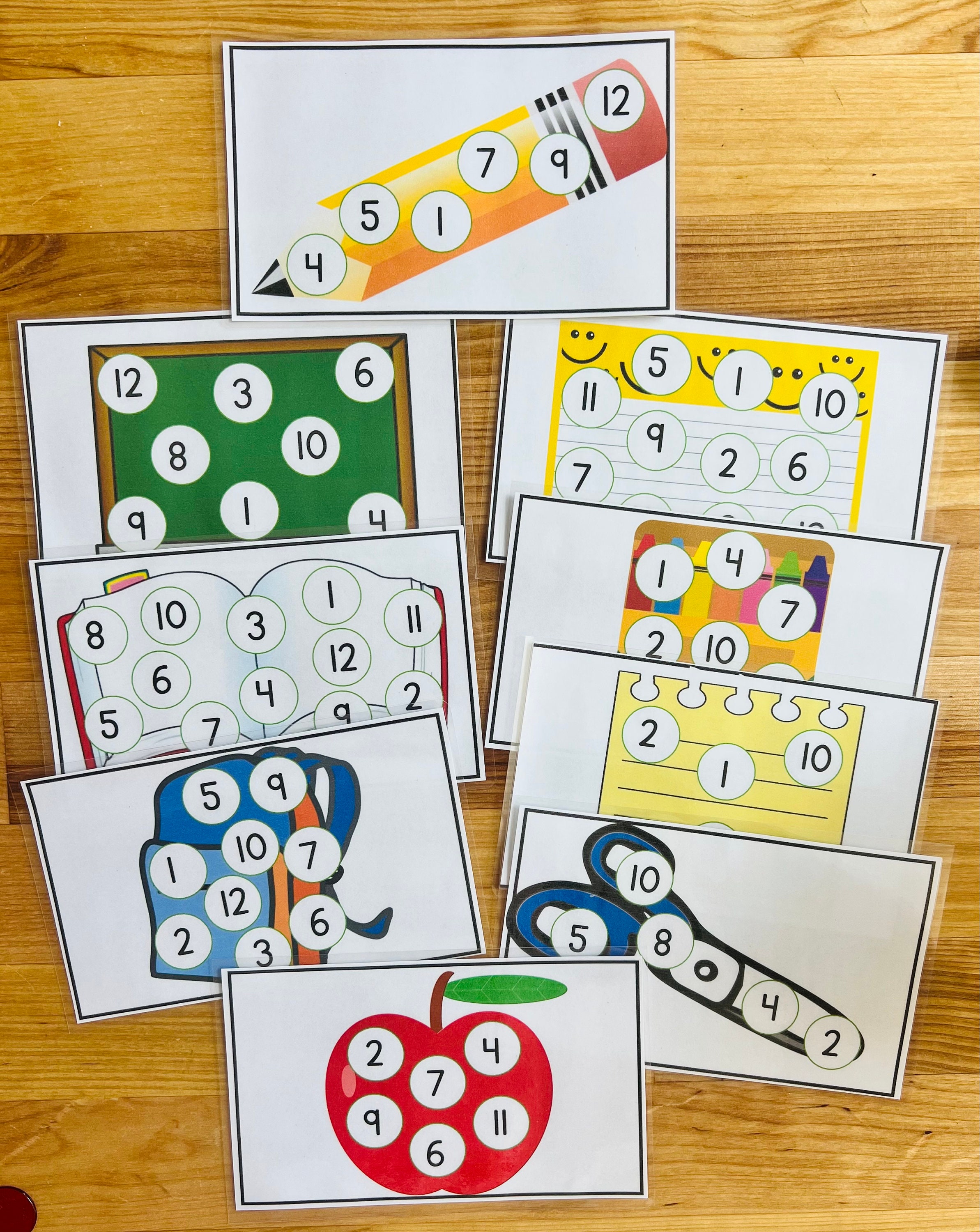 Roll and Cover Task Box Number Kindergarten Numbers Task Box Homeschool ...