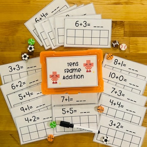 Tens Frame Addition Task Box: Kindergarten Math 1-10