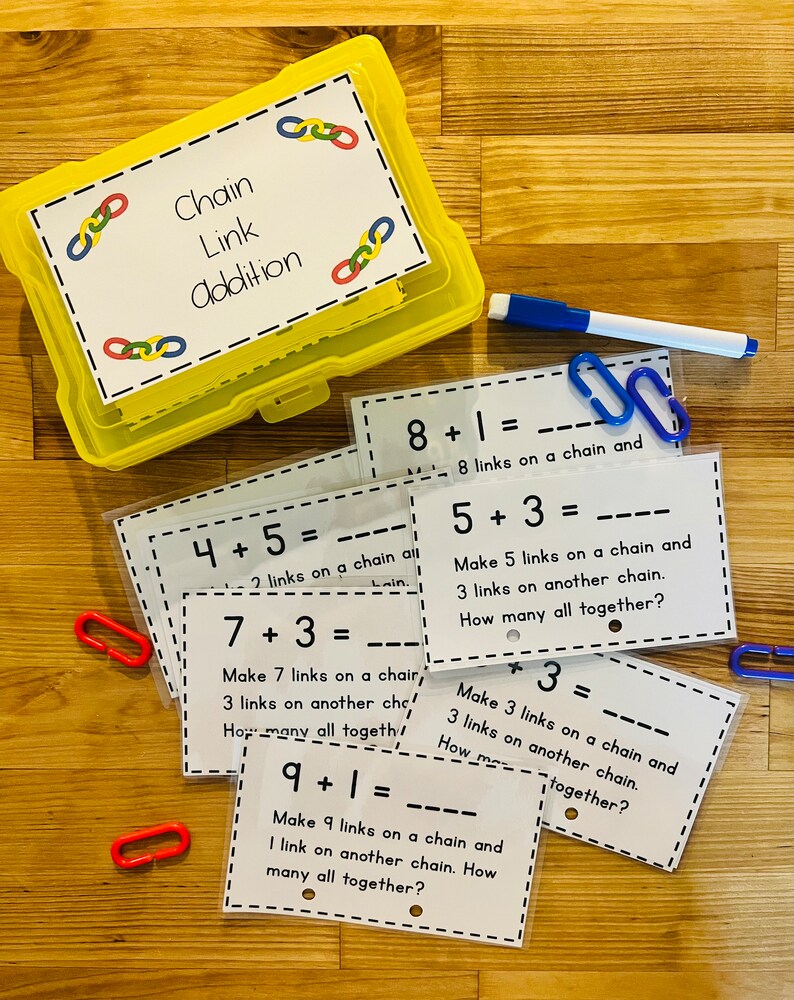 Chain Link Addition Task Box: Montessori Math Activity - Etsy Canada