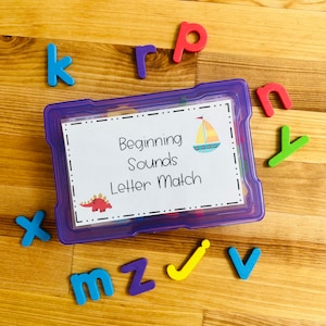 Sonidos iniciales caja de tareas de combinación de letras caja de tareas de sonidos iniciales de jardín de infantes caja de tareas de educación en casa sonidos de letras de primer grado combinación de letras