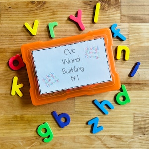 CVC Word Building Task Box: Homeschool Phonics Game