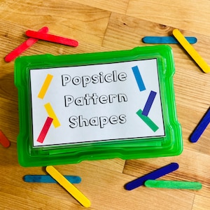 Popsicle stick Patterns task box patterns and shapes special education preschool kindergarten
