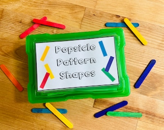 Popsicle stick Patterns task box patterns and shapes special education preschool kindergarten