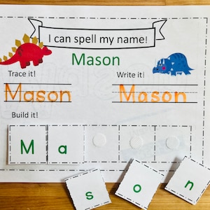 Dry Erase Name Tracing Mat: Montessori Spelling Activity