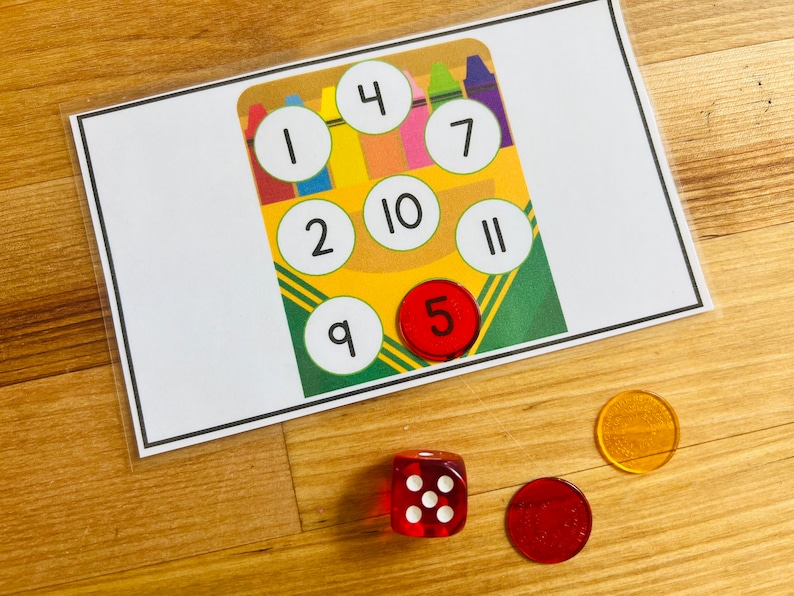 Roll and Cover Task Box Number Kindergarten Numbers Task Box Homeschool ...