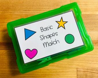 Basic shapes match task box shape matching preschool shapes special education task box