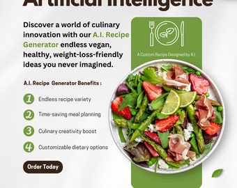 Generador de Recetas AI, Libro de Cocina Digital, recetas de postres, recetas caseras, galletas caseras, recetas de comida, recetas gourmet, recetas de desayunos