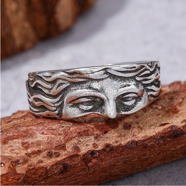 Vintage Half Face Ring - Unique Punk Gothic Jewelry | Unisex Ring for Him or Her
