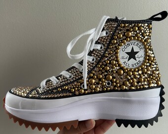 Womens Custom Platform Bling Sneakers