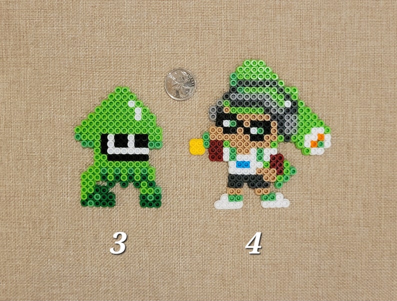Splatoon Inklings Inkling Squid Perler Bead Keychains Figurines ...