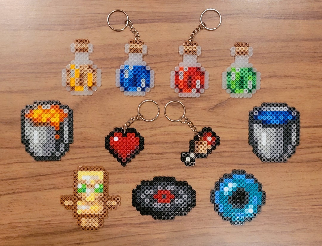 Minecraft Items Potions Bucket Ender Pearl Heart Hunger Perler Bead