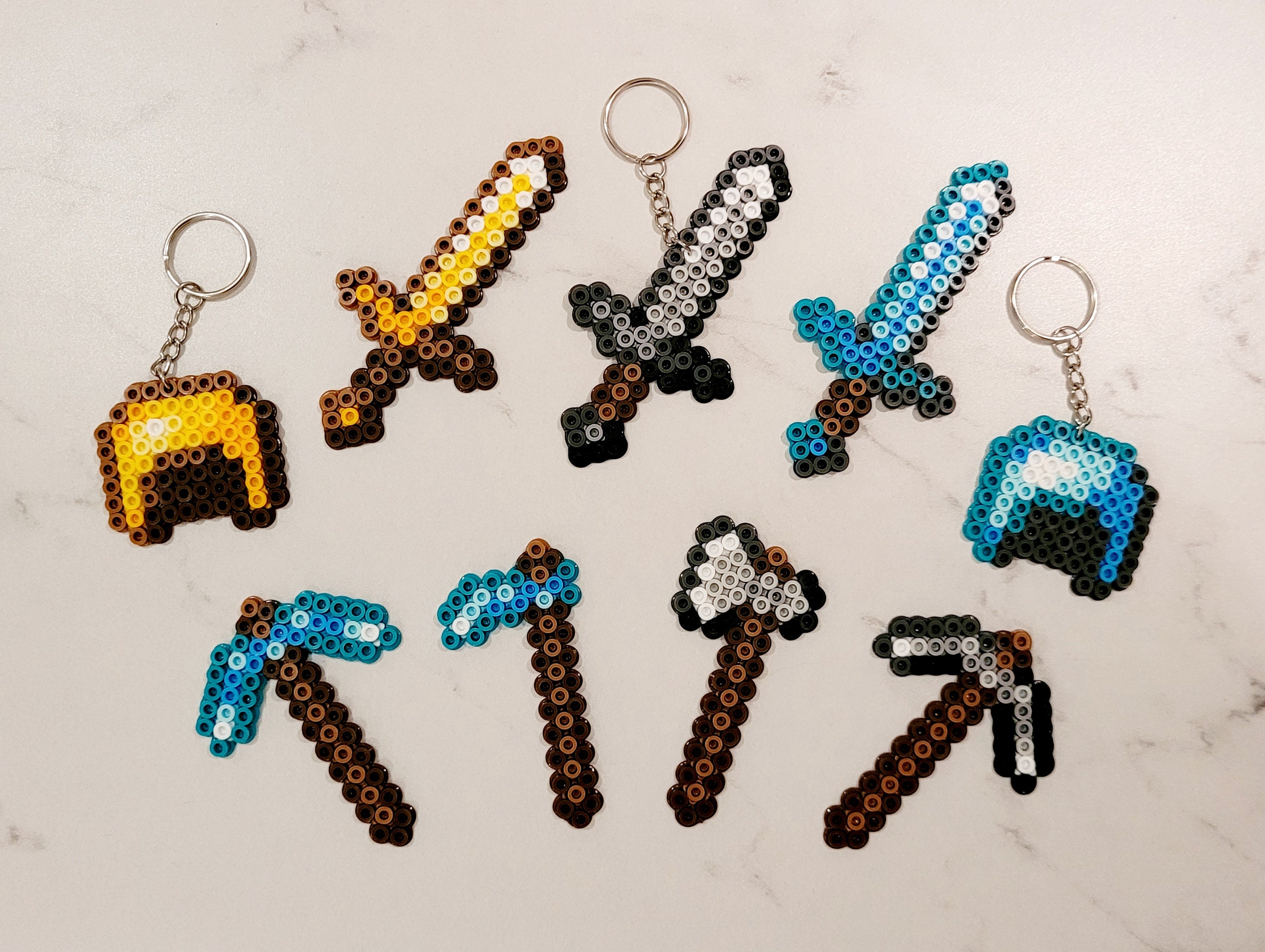 Minecraft Perler Bead Keychains