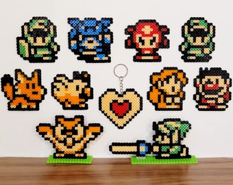 Zelda: Links&#39; Awakening Character Sprites Link Cucco Perler Bead Keychains Figurines & Magnets