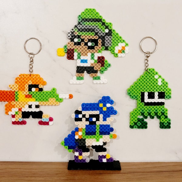 Splatoon Inklings Inkling Squid Perler Bead Porte-clés Figurines et aimants