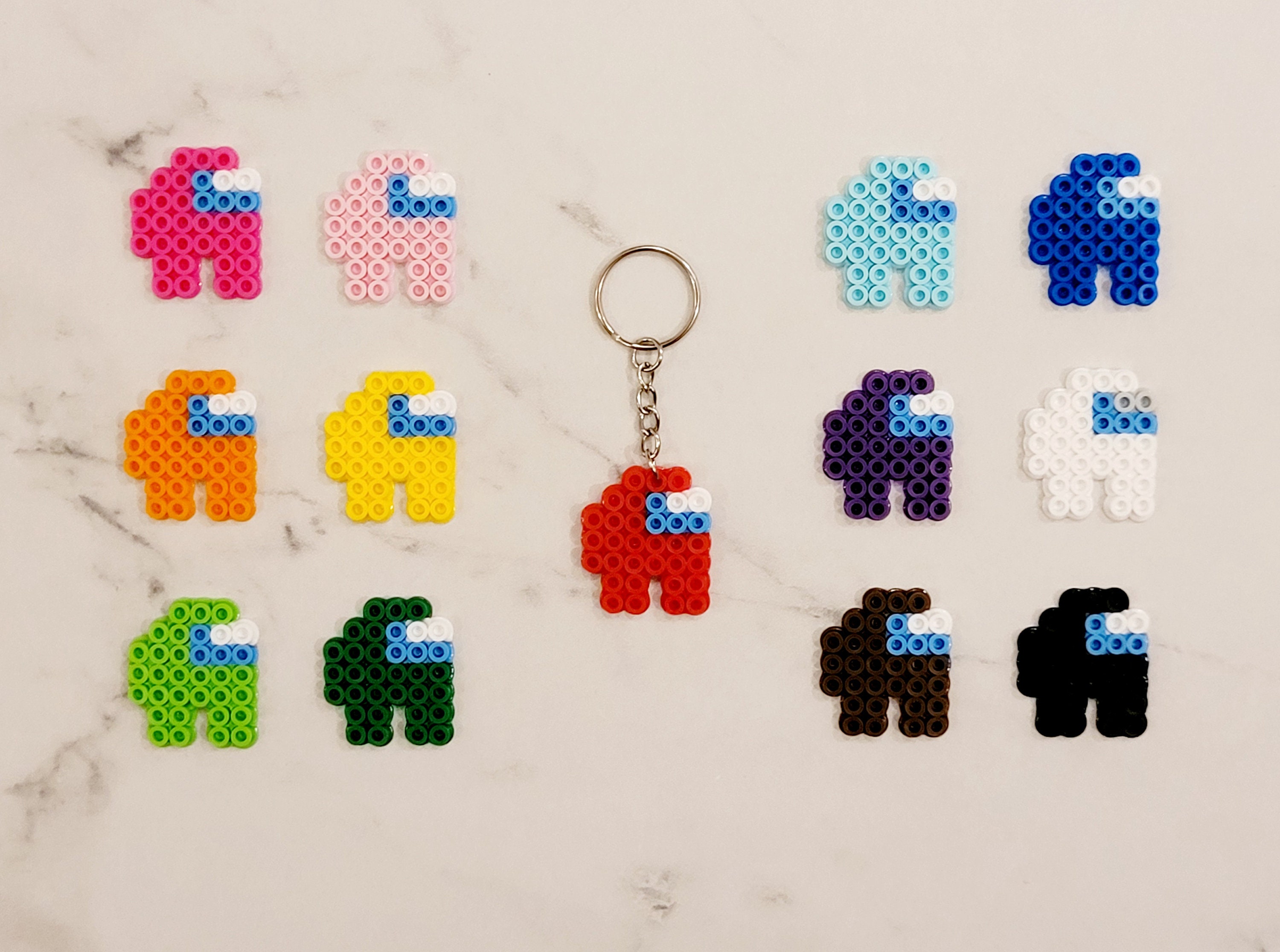Among Us Crewmate Imposter Perler Bead Keychains & Etsy