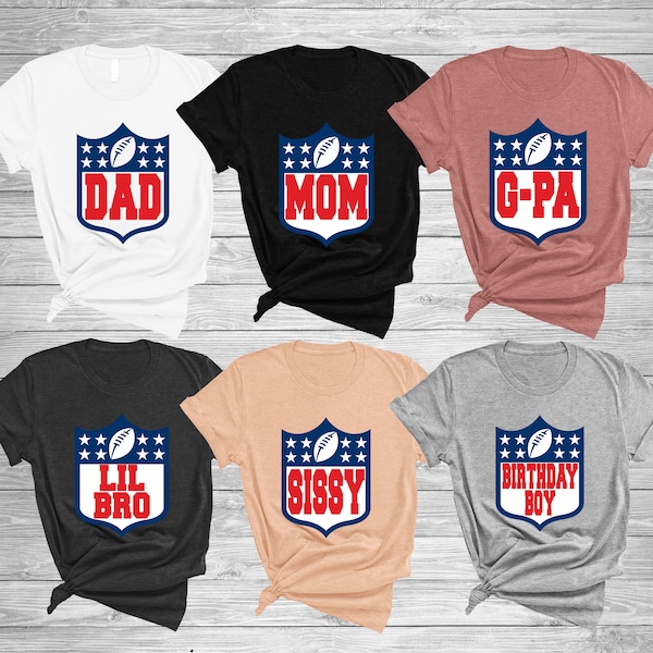 Football Birthday Party Shirt, American Football League Tee, Superbowl Match Shirt, Family Matching Shirt, NFL Shirt