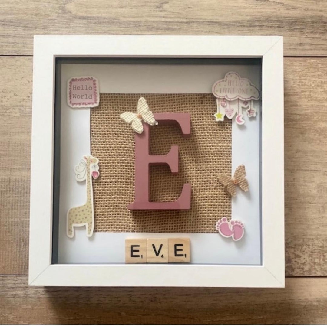 Personalised Baby Name Frame Etsy