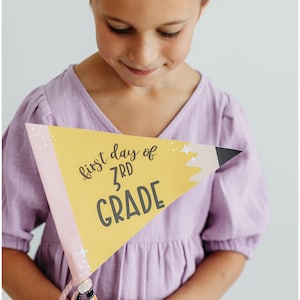 Back to school pennant flag collection. Cute pennant flags for every back to school milestone. Printable back to school flags.