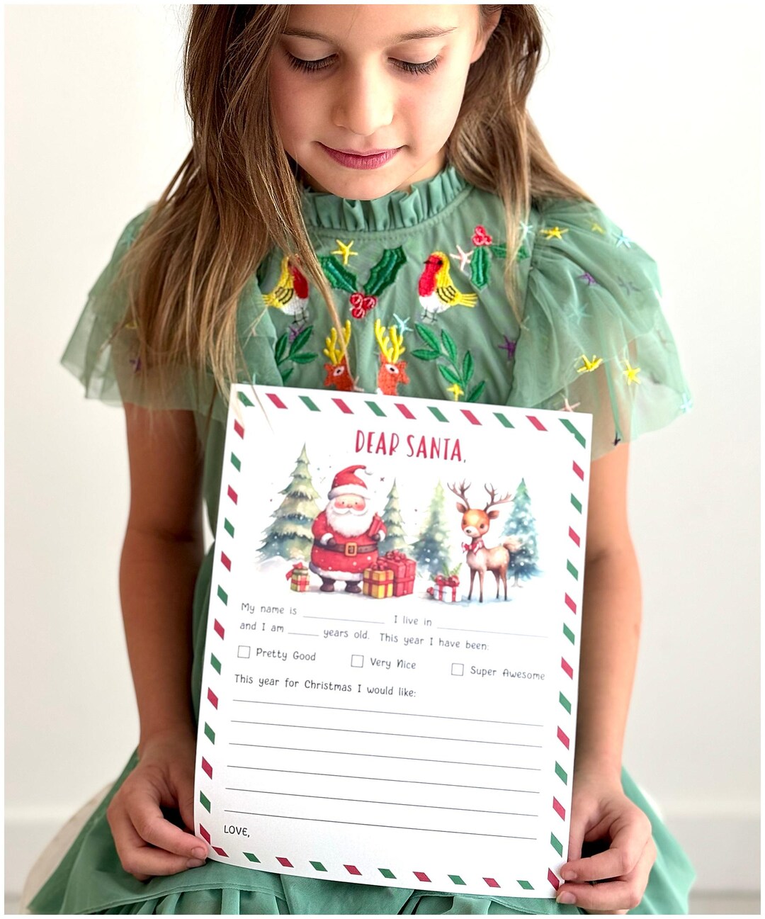 Letter to Santa Printable Childrens Letter to Santa Santa Clause