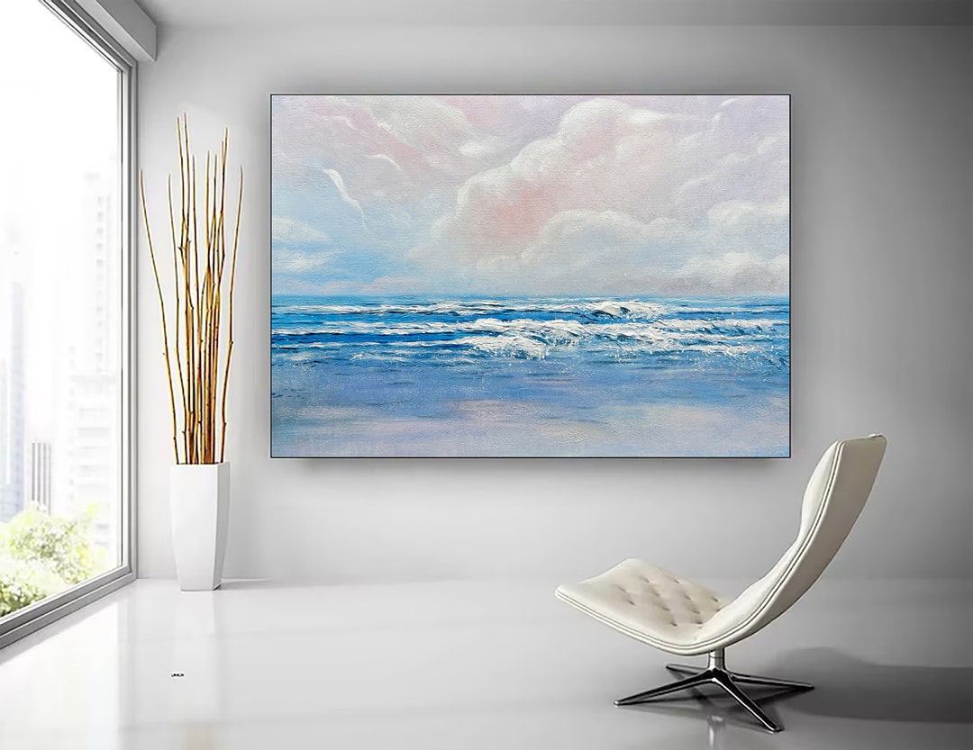 Sea Contemporary Art Modern Oil Painting for Living Room Abstract Art