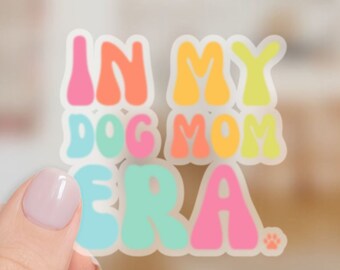 Retro Dog Mom Era Clear Sticker | Waterproof Decal