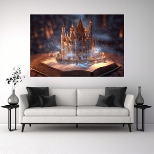 Enchanted Castle Storybook Art | Fantasy Digital Art | Home Decor | Instant Download