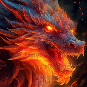 Red Dragon Art | Instant Digital Download | Fantasy Artwork in High Resolution |