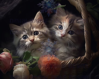 Cat Art | Digital Download | Instant Download | Home Decor | Kitten Gift ideas