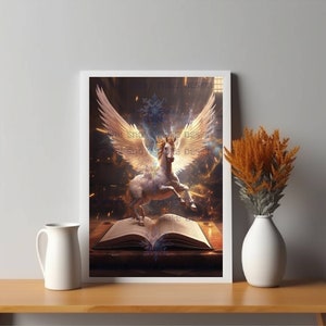 Enchanted Unicorn Storybook Art | Fantasy Digital Art | Home Decor | Instant Download
