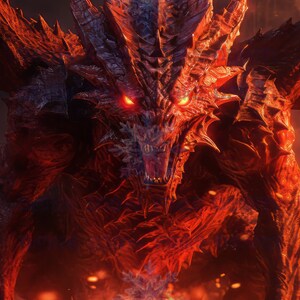 Red Dragon Art | Instant Digital Download | Fantasy Artwork in High Resolution |