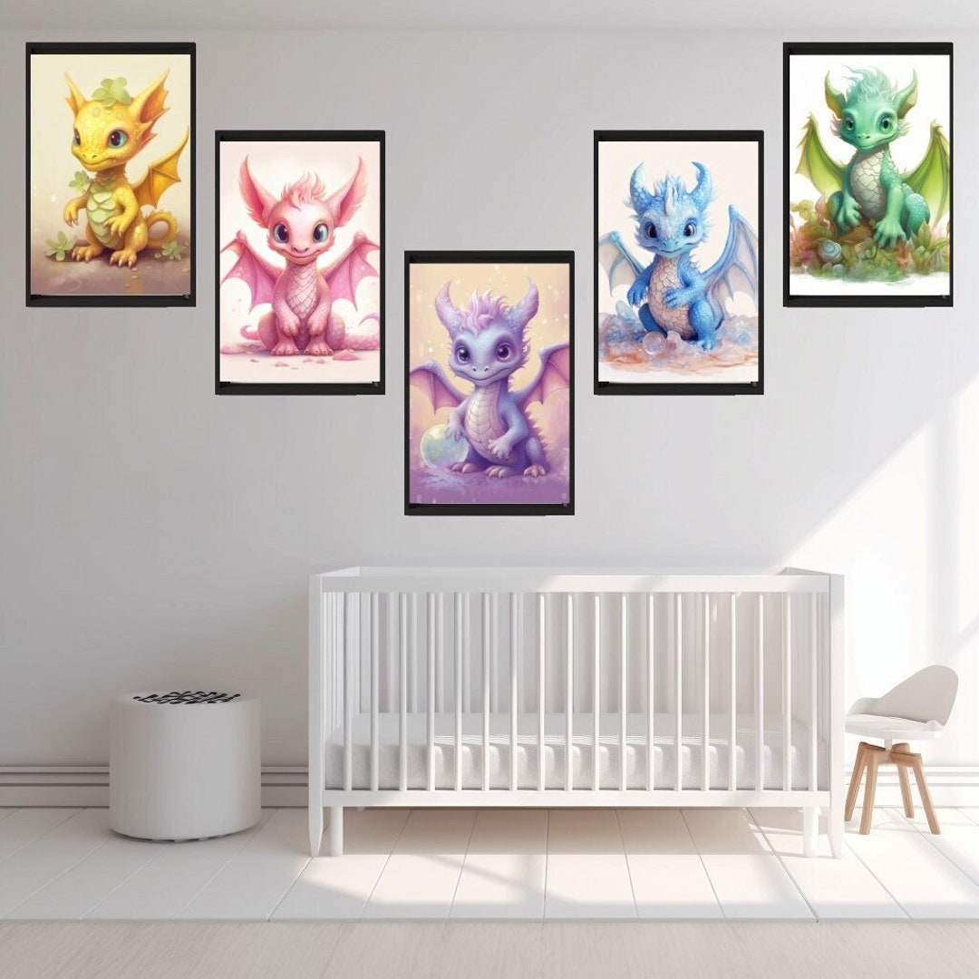 5 Baby Dragon Nursery Set | High Quality Digital Prints | Instant ...