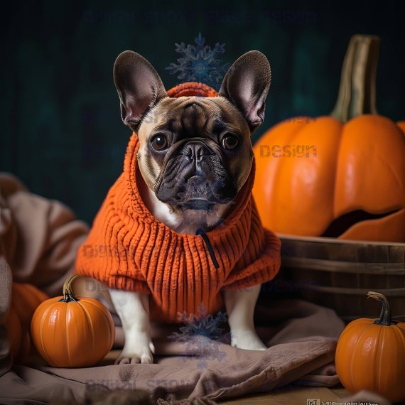 Orange bulldog pumpkin 2025