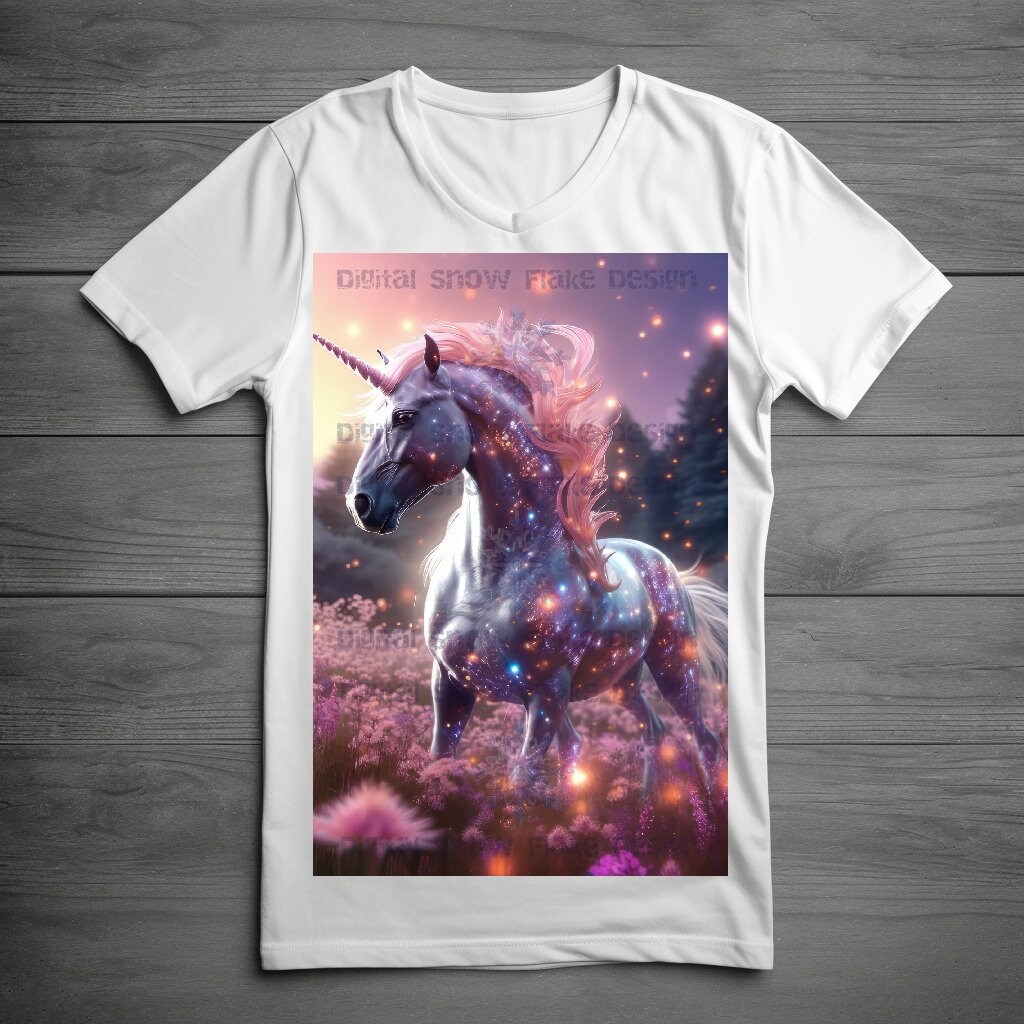 Photo inspiration: Gallery Detail: Magical Unicorn In A Meadow Digital Art Instant Download Kids