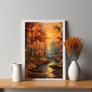 Autumn Landscape Digital Print | Festive Home Decor | Instant Download