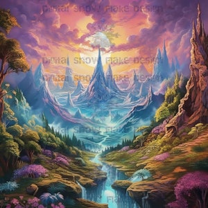 Enchanted Landscape | Fantasy Wall Art | Digital Print | Home Décor