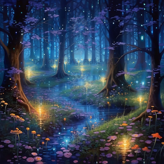 Fantasy Enchanted Forest Digital Papers Magical Enchanted Forest