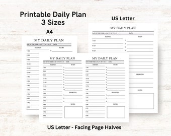 Minimalist Digital Daily Panner – afdrukbare planner, invulbare pdf-download