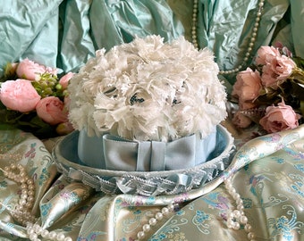 Vintage Jackwill Originals Blue Floral Cloche Dress Hat - Etsy display picture 3